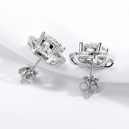 2ct+0.3ct Full Moissanite Studs Earring for Women Sparkling Diamond Wedding Party Ear Stud S925 Sterling Silver Jewelry