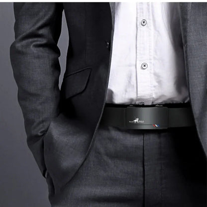 Black Belt Men, Genuine Leather Dress Designer Belts for men, Fashion Slide Ratchet Click Casual Mens Belt for Jeans