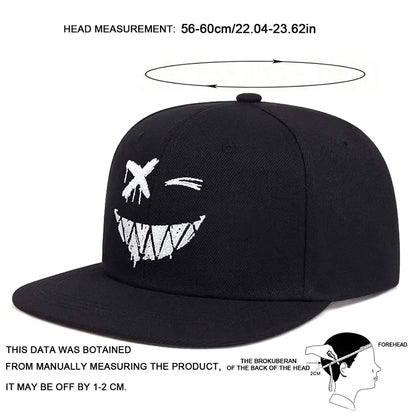 Unisex Personality Ghost Expression Embroidery Hip-hop Hats Outdoor Adjustable Casual Baseball Caps Sunscreen Hat