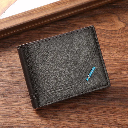 Homme court bifold en faux cuir masculina billetera porte-cartes d'identité porte-monnaie pochette couleur unie hombre business mince