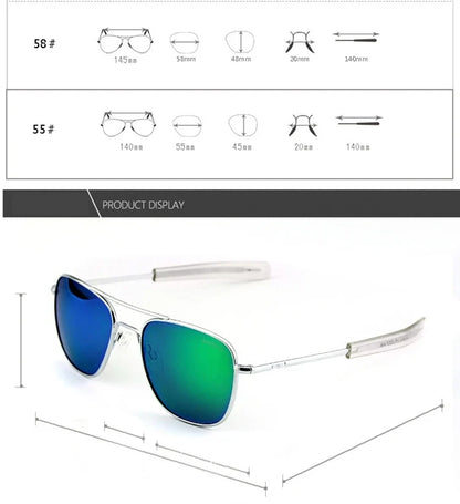 RE Pilot Sunglasses Men Top Quality Brand Designer AGX Tempered Glass Lens AO Sun Glasses Male