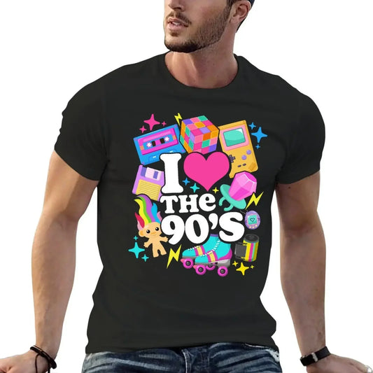 I Love The 90's Retro 90s Costume T-Shirt anime figures summer clothes blue archive mens t shirt