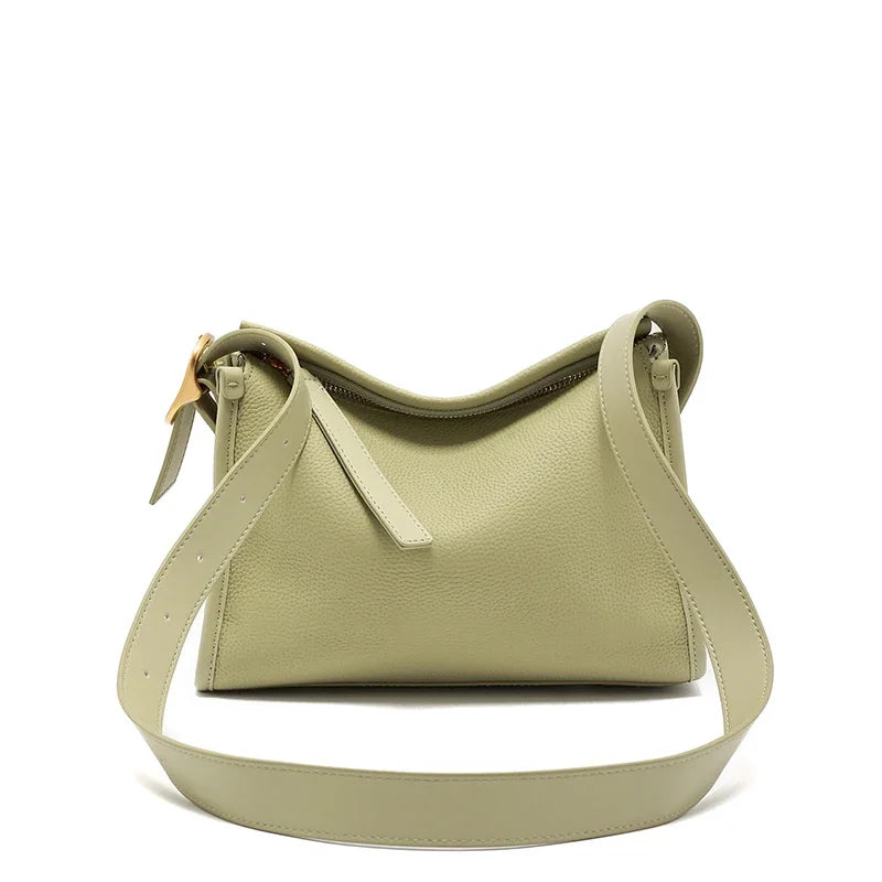 Women's Natural Cow Genuine Leather Shoulder Bags Ladies Retro Fashion Cowhide Crossbody Bag Female Casual Commuting Bag