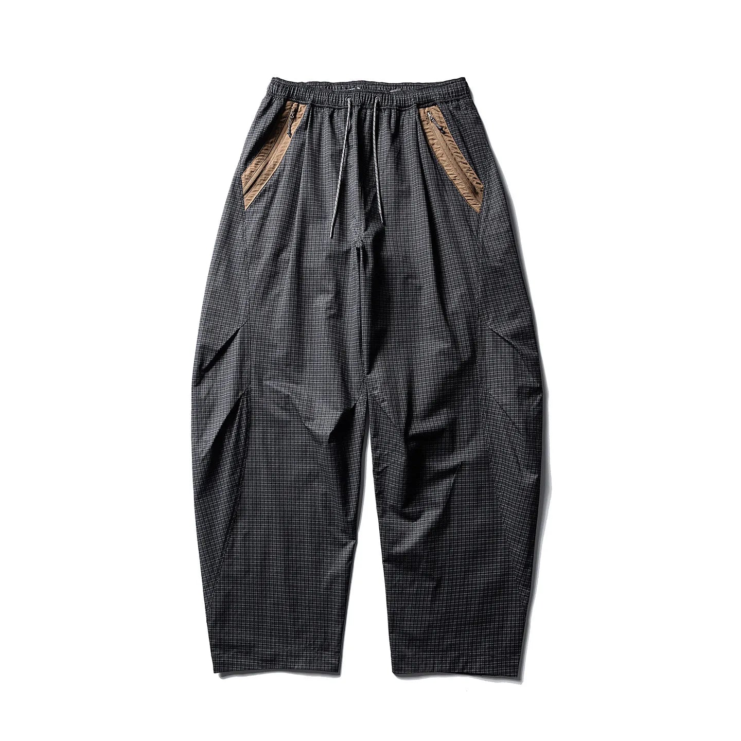 Unisex Lightweight Parachute Pants Spring Summer Outdoor Hiking Plaid Patchwork Color Block Loose Fit Casual Streetwear Trendy
