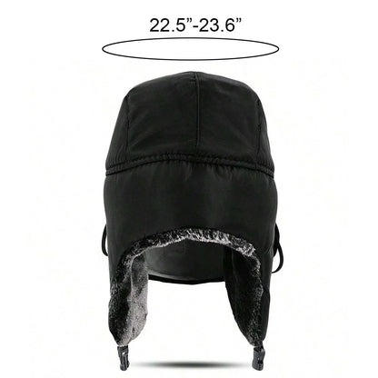 Pilot Hat Ushanka Men's Winter Trapper Hat with Windproof Mask-Russian Trooper Hat Hunting Skiing Hat for Men Women
