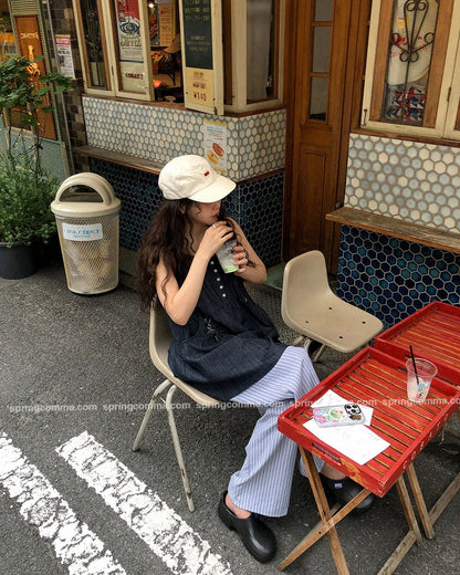 Korean Sle ort Denim Overalls Women's Faionable Summer Dr Vest Dr No Brand Commute Sle 00% Other Material