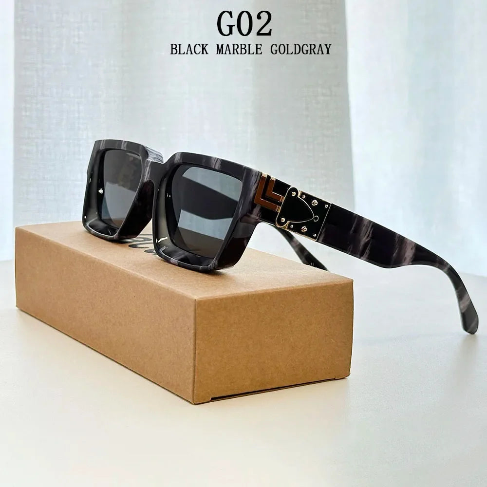 2026 Retro Square Sunglass Men Vintage Millionaire Sunglasses Women Trendy Vacation Luxury Fashion Glasses Gafas De Sol Hombre