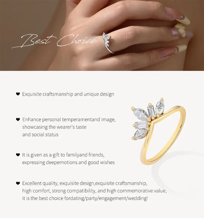 Luxury Sparkling Marquise Rectangle Moissanite Curved Ring S925 Silver for Women party Daily Jewelry Gifts Anniversary