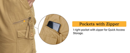 Below Knee Length 3/4 Long Shorts Men's Outdoor Capri Pants Multi Pocket Summer Twill Work Cargo Pants Man