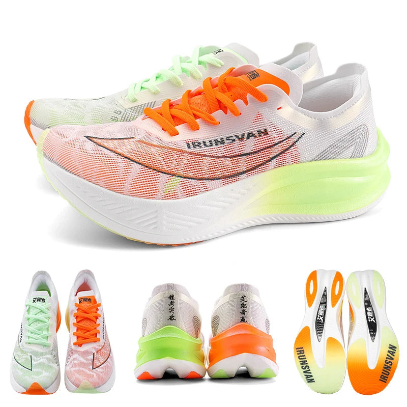 Professional Marathon Shoes Men Nylon Carbon Fiber Breathable Ultra Light  Race Running Sneakers Unisex