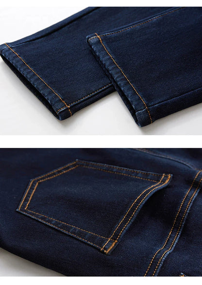 Minimalism Jeans for Women 2025 Autumn Slim Feet Fashion Casual All-match Cotton Slight Strech Ankle-Length Pants 12514004