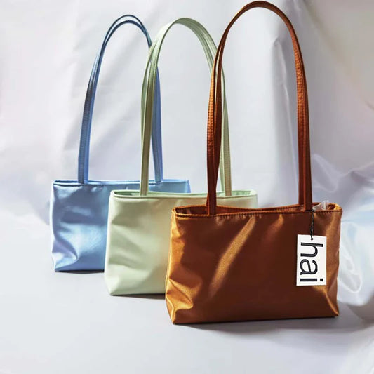 2026 Luxury Shoulder Bags Silk Women's Handbag Square Underarm Bag Ins Famous Brand Commuter Bag Contrasting Color Macaron Totes