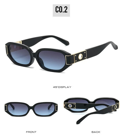 European American Polygon Small Sunglasses UV Protection Sun Glasses Multi Color Lens Women Street Fashion Outdoor Beach Shades