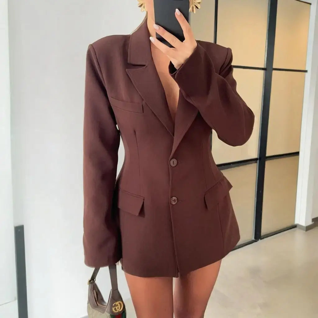 Elegant Suit Jacket Mini Skirt Sets Women Slim Waisted Blazers High Waist A-line Skirts 2025 Spring Lady Fashion Office Outfits