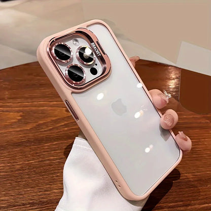 Premium Lens Holder Phone Case For iPhone 11 12 13 14 15 16 17 Pro Max Plus Shockproof Armor Transparent Cover Lens Protector