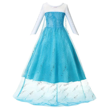Elsa Snow Queen Princess Girls LED Light Up Dress Halloween Carnival Clothing Party Kids Cosplay Children Costume