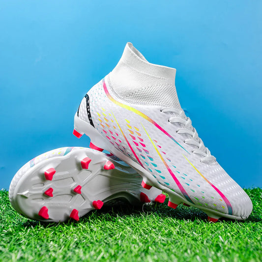Men's breathable FG/AG long nail suitable for training and competition, all season universal anti slip sports football shoes
