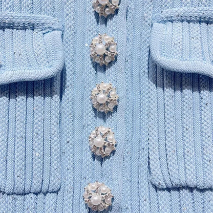 2025 Spring/Summer New Polo Neck Short Sleeve Knitted Dress Y2K Fashion Commuter Elastic Slim Fit Multi Pocket Wrapped Hip Skirt