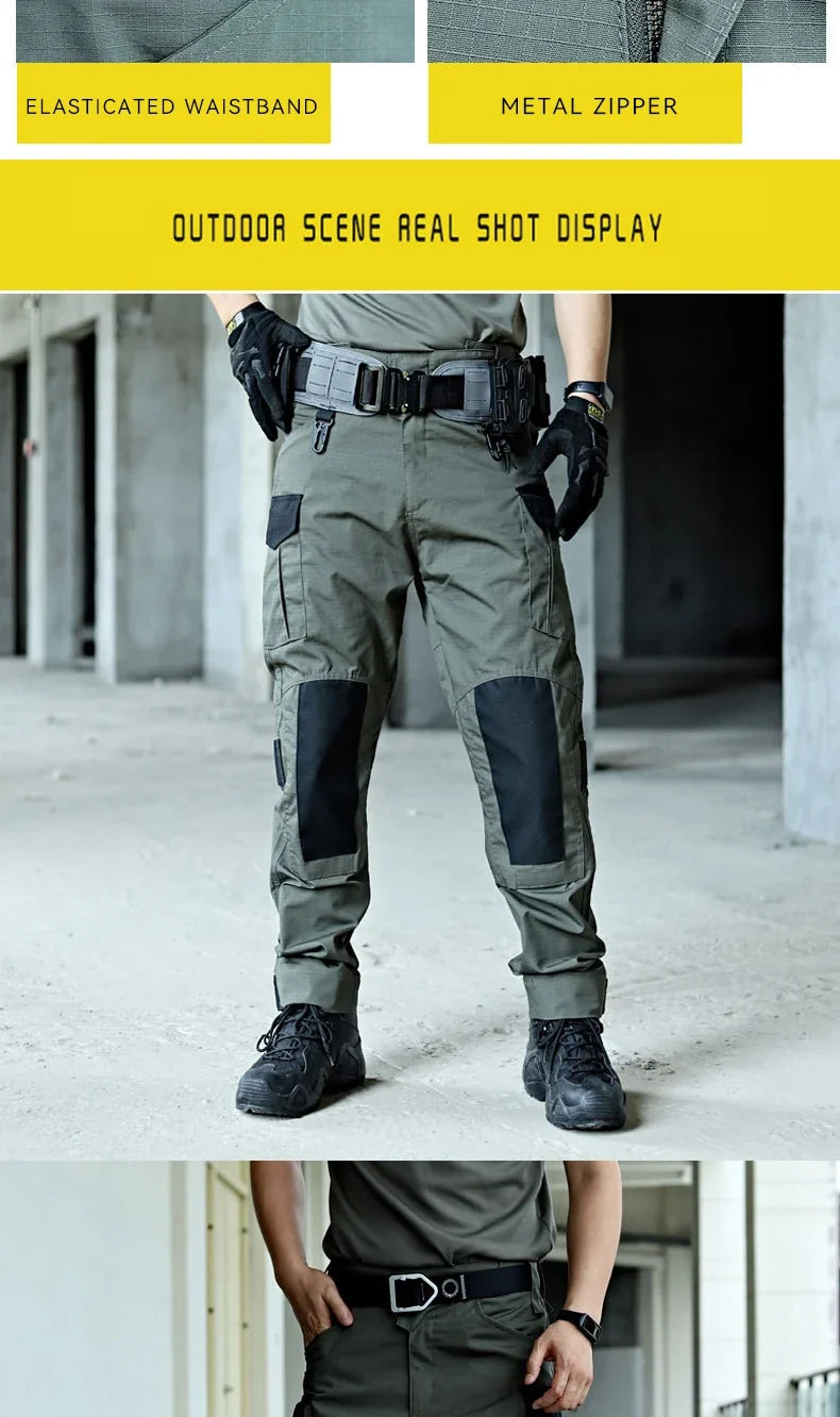 Cargo Pants Men Tactical Trousers Casual Multi Pockets Waterproof Pant Wear-Resistant Casual Trousers Outdoor Hiking Work Man