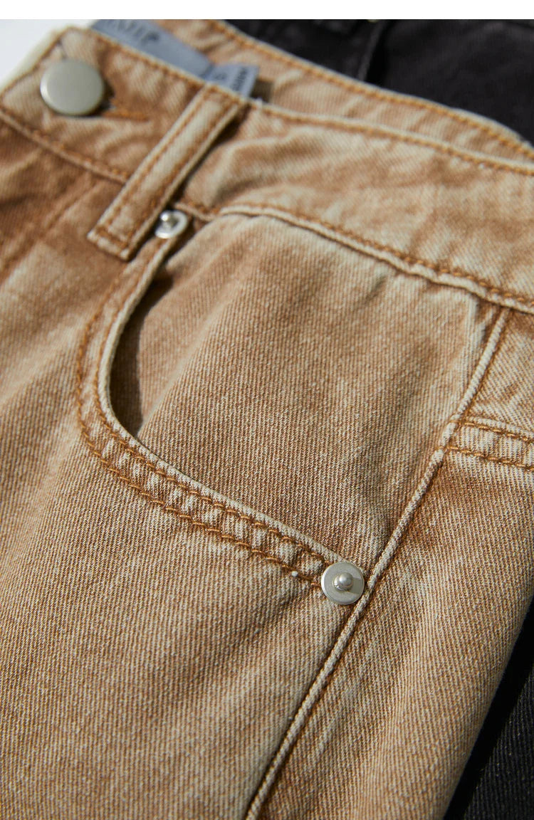 Minimalism Women's Jeans 2024 Autumn New Casual Cotton Denim Pants Retro Trendy Loose Straight Wide-leg Trousers 12443249