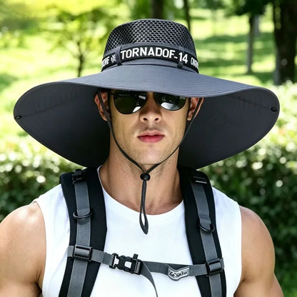 Summer Large Sun Hat Men Women Breathable Fishing Caps Sun UV Protection Mesh Fisherman Hat Hiking Outdoor Beach Cap