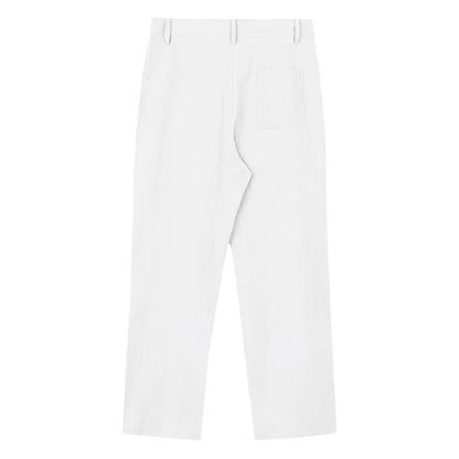 Amazon European and American Men's Linen Solid Color Casual Suit Pants New Fashion Beach Wide-Leg Trousers
