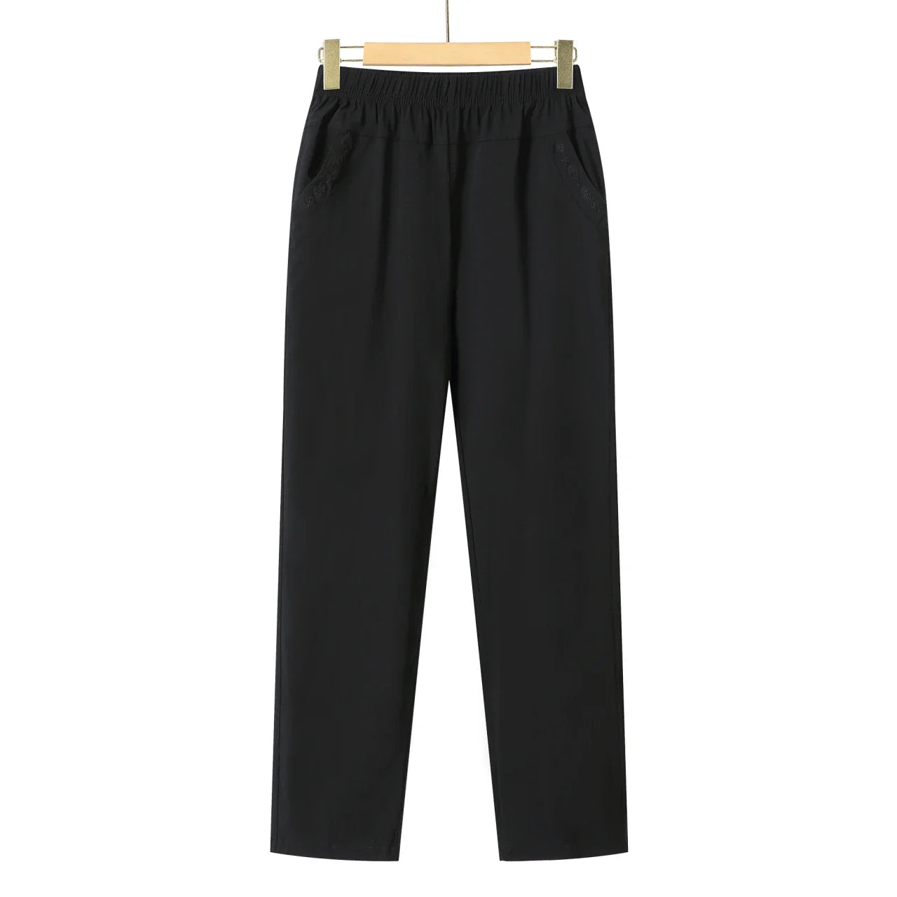 Summer Casual Washed Cotton Women's Plus Size Pants 2025 Elastic Waist Office Casual Outdoor Trousers Breathable Cool Clothing