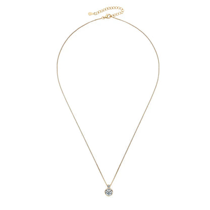 Double Bezel Moissanite Necklace 925 Sterling Silver Pendant Necklaces For Women 8mm 3mm Moissanite Box Chain Neck Jewelry