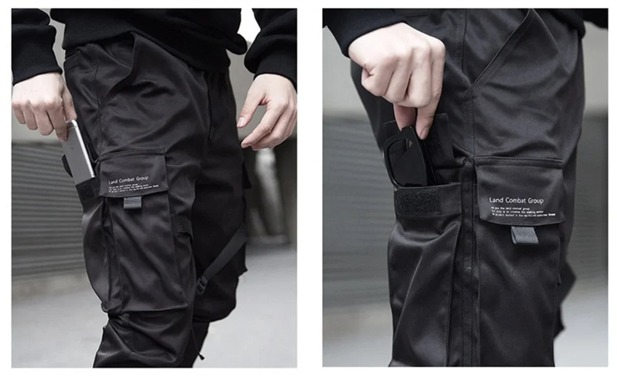 Black Hip Hop Cargo Pants Summer Versatile Fashion Brand Trousers Fashion Loose Gothic Korean Sweatpants Streetwear Males