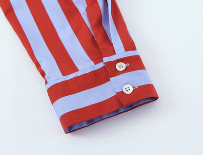 2026 New Women's Striped Shirt With Bow Tie Long Sleeve Loose Casual Blouse Female Fashion Tops