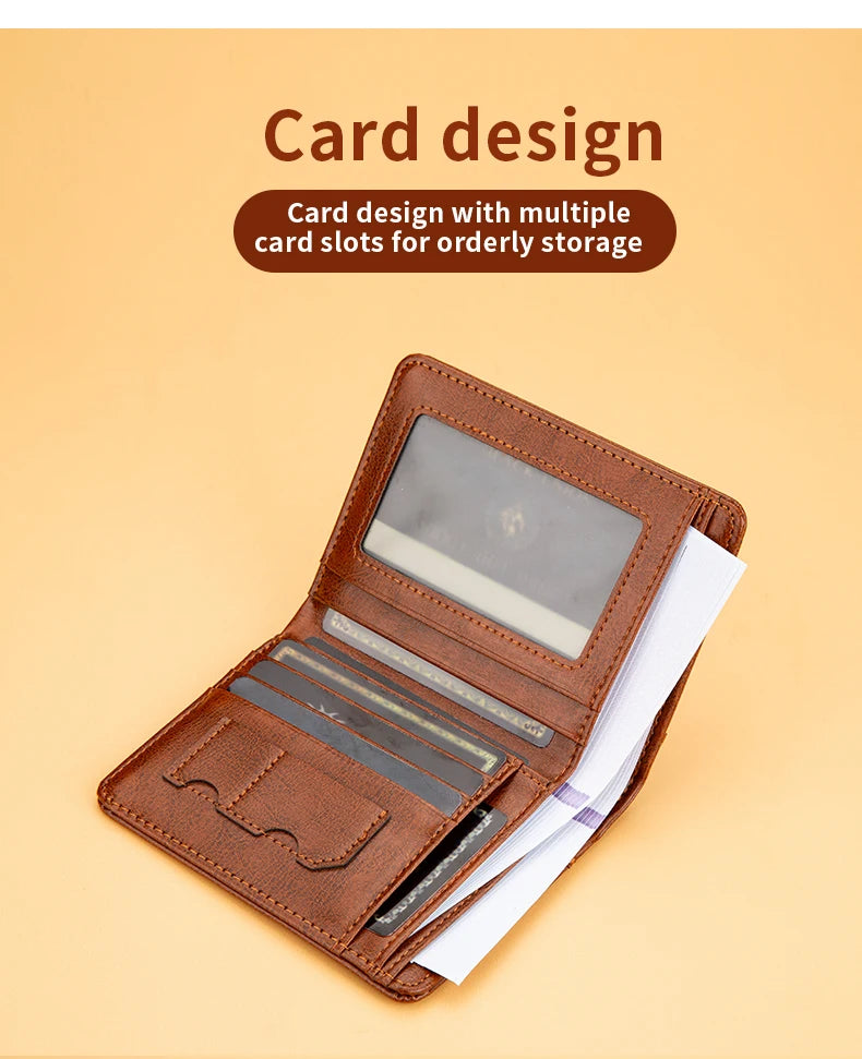Classic Style Wallet PU Men's Wallet Short Men's Wallet Wallet Men's Fashion High Quality