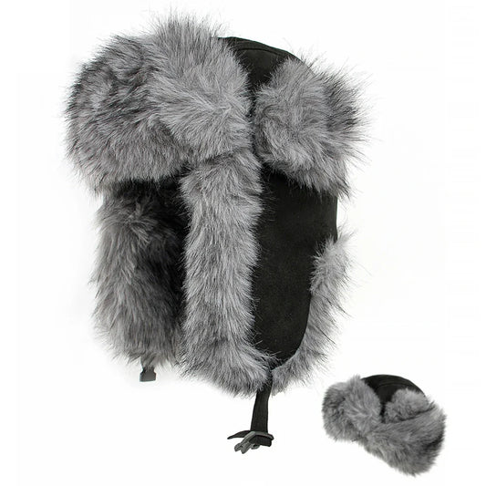 Russian Hat Thick Warm Winter Fur Hats for Men Women High Quality Suede Bomber Hat Male Female Ski Earflap Cap Bomber Hat