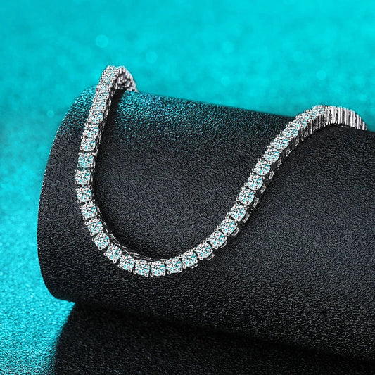Collier tennis entièrement en moissanite de 2,5 à 6,5 mm pour femme, pendentif diamant étincelant en argent sterling 925, cadeau de bijoux fins GRA
