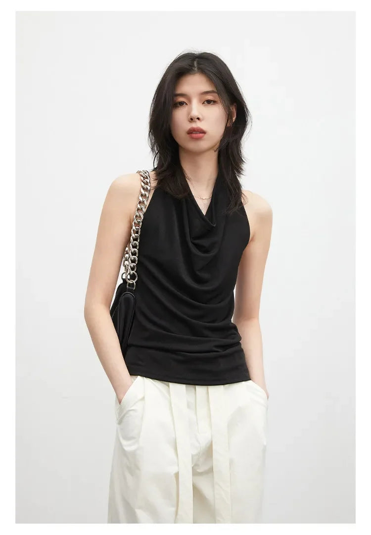 Fashion Women Tanks New Swinging Collar Hanging Neck Camis Slim Backless Sexy Suspender Female Vest Spring Summer 2026
