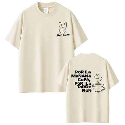 Rapper Bad Bunny Tour 2026 Graphics T-Shirt Men Women Vintage T Shirts Short-sleeved 100% Cotton Hip-hop Aesthetics T-shirts