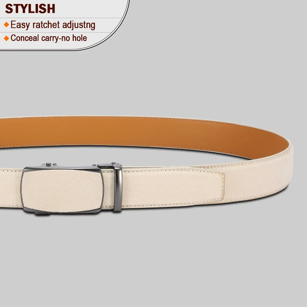 Men Leather Belt Automatic Buckle High Quality Male Leather Strap Luxury Jeans for Men Accessories
