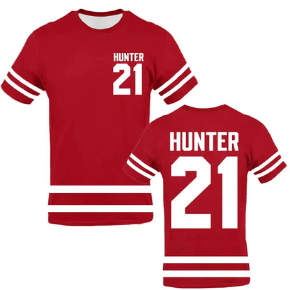 New York Admirals Heated Rivalry Scott Hunter #21 3D Printed Jersey Tee Men's Red Short Sleeve Loose Unisex Streetwear T-shirts