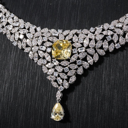Women Necklace Sets Cubic Zirconia Bridal Jewelry DuBai Saudi Wedding Engagement Party Festival Jewel Accessory