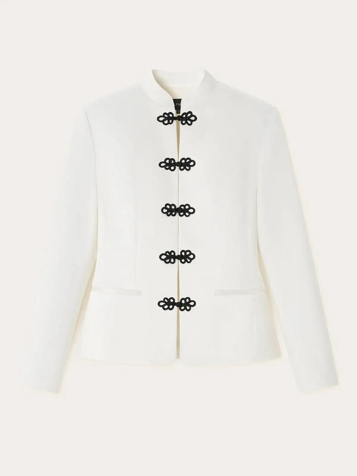 Women's Spring Summer Mandarin Collar Frog Button Cropped Chinese Style Blazer Casual 2026 Trendy Feminine Fashion Coat