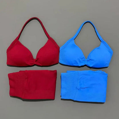 2 Piece Yoga Clothes Women Tracksuit Athletic Wear Pilates Fitness Suit Gym Workout Push Up Clothes Sports Bra Leggings Suit
