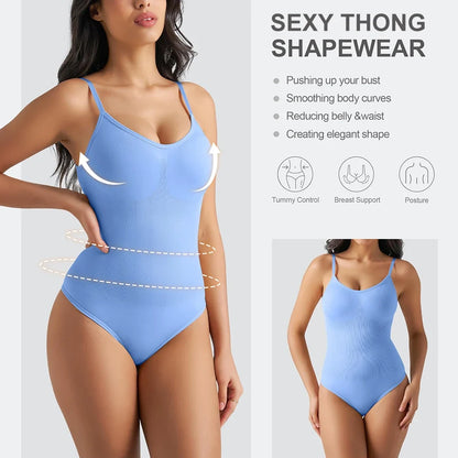 Bodysuit Women Shapewear Tummy Control Butt Lifter Body Shaper Smooth Invisible Under Dress Slimming Underwear Low Neck Jumpsuit