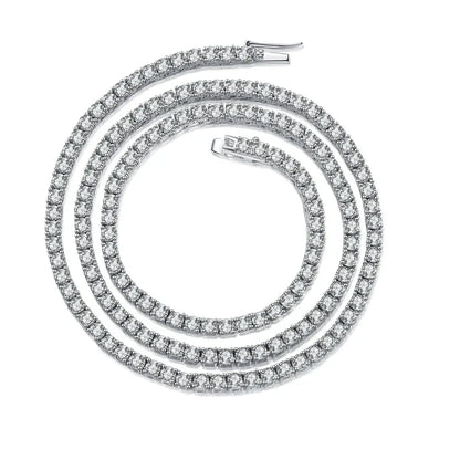 2.5-6.5mm Full Moissanite Tennis Necklace for Women Sparkling Diamond Pendant 925 Sterling Silver Fine Jewelry Gift GRA