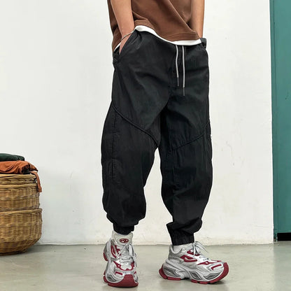 Korean Jogger Pants Men Summer Lightweight Loose Fit Breathable Quick Dry Tapered Casual Athletic Fashion Workout Sweatpants