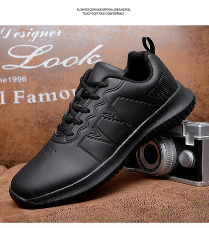 Causal Chef Shoes four Season new Lightweight Soft Sole Comfort Oil proof Men and Women's Chef Business Work Leather Shoe