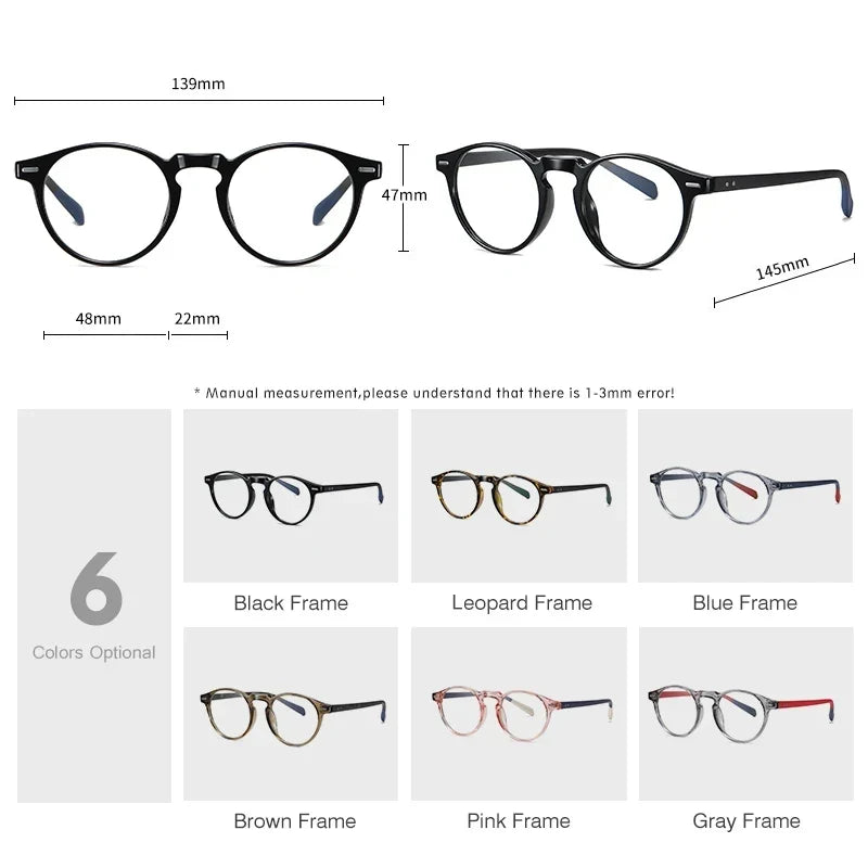 Anti Blue Light Glasses Photochromic Men Gaming Round Blocking Blue Ray Classic TR90 Women Protection Eyeglasses Computer