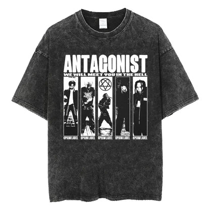 Retro Washed Playboi Carti I AM MUSIC Logo T Shirt Opium Ken Carson Narcissist Tour Antagonist Rap T-shirts Men's Oversized Tees