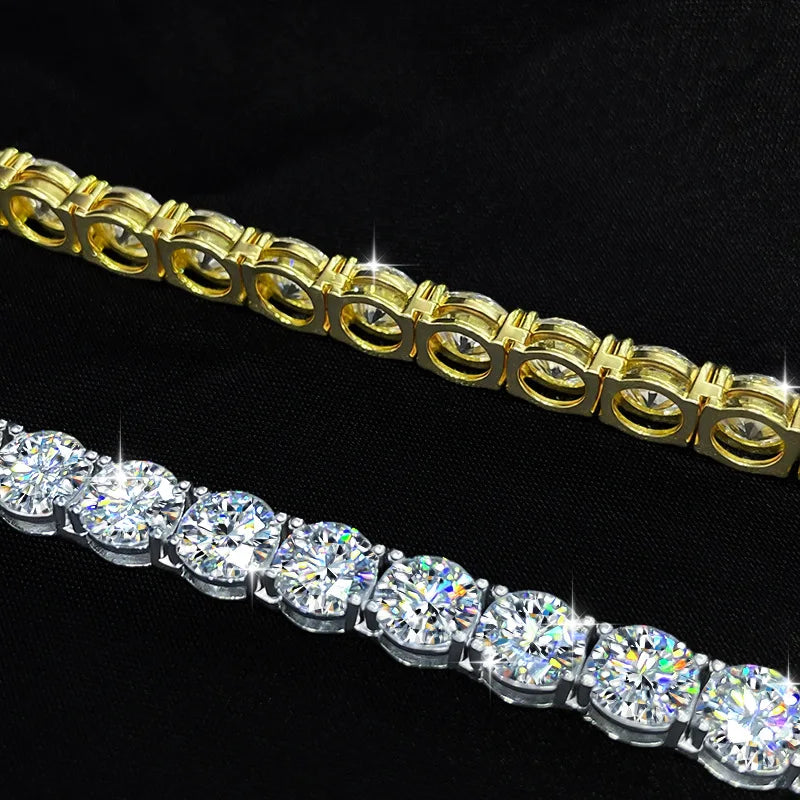 Luxury  Jewelry VVS Moissanite  Sterling Silver 925 Fashion Moissanite Tennis Chain Bracelet and Necklace For Women