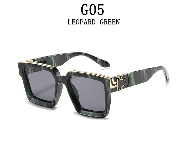 Millionaire Sunglasses For Men Vintage Square Fashion Glasses Luxury Retro Sunglasses Women Trending Punk Gafas De Sol Lentes