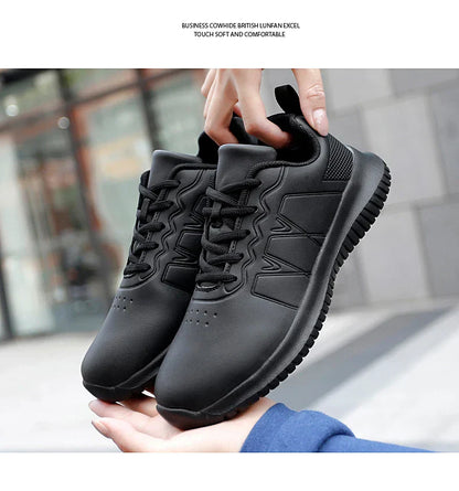 Casual Chef Shoes four Season new Lightweight Soft Sole Comfort Oil proof Men and Women's Chef Business Work Leather Shoe