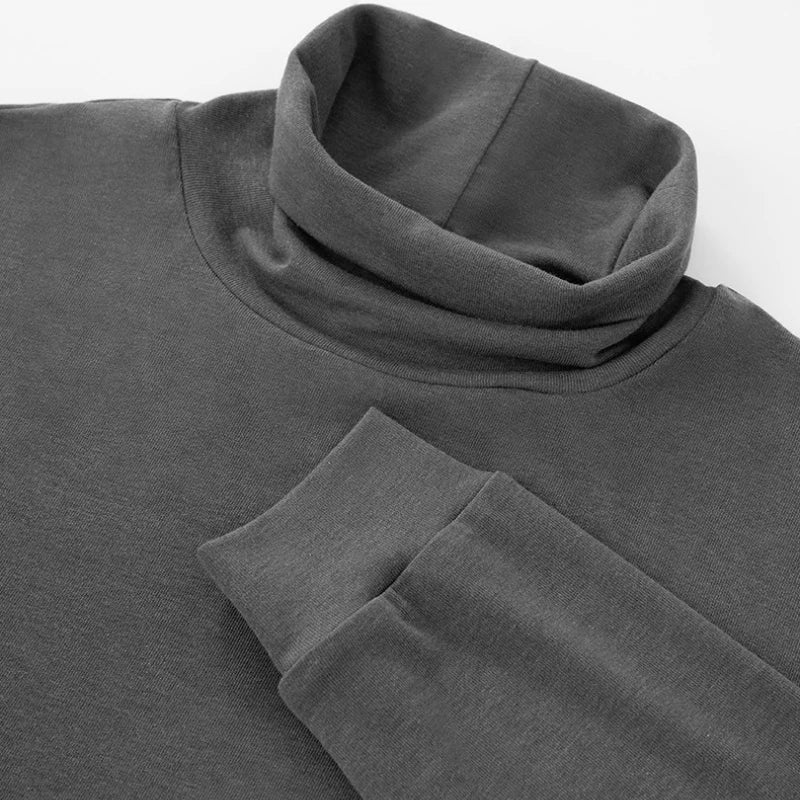 Autumn New Arrival Slim Fit Long-Sleeved Wool Turtleneck Base Layer T-Shirt High-quality Men's Slim-fit Undershirt-190g